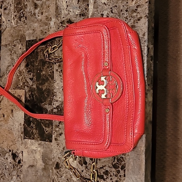 Tory Burch Cross Body Bag pebbled leather Red - Picture 4 of 10